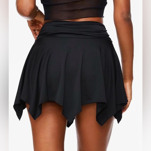 Saucy Asymmetrical Black High Waist Skirt - Picture 3 of 11